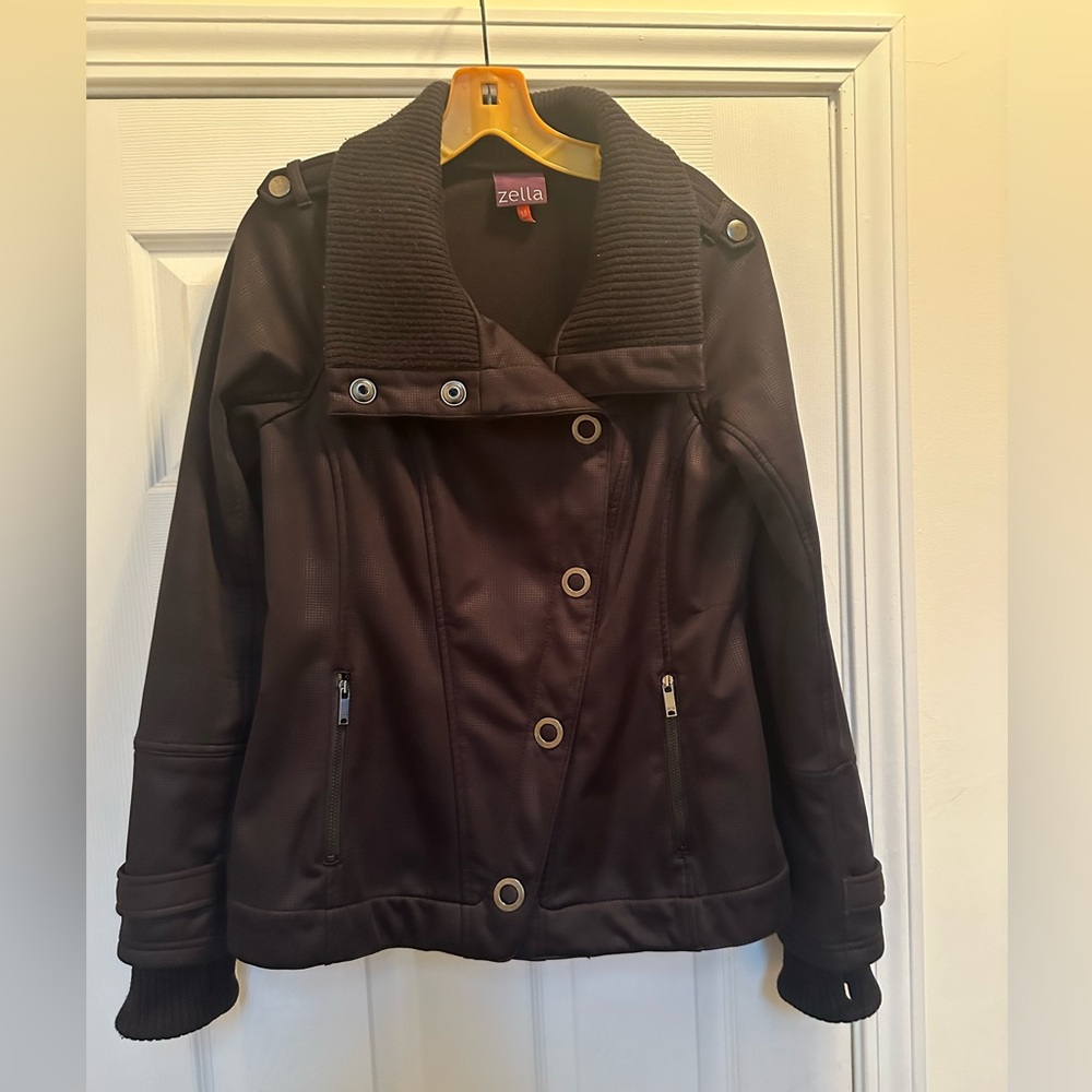 Zella women’s black moto jacket size M